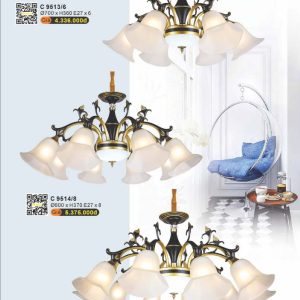 Chùm đèn phong cách hiện đại, ánh sáng ấm áp, dễ sử dụng trong mọi không gian. C 9514/8