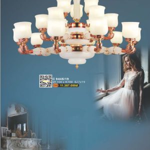 Đèn chùm kiểu dáng hiện đại, màu sắc sang trọng, chất liệu bền đẹp. C 9445/19