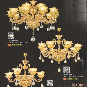Chùm đèn LED pha lê, thiết kế hiện đại, tiết kiệm năng lượng. CC 7429/6