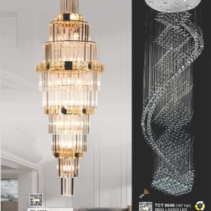 Đèn chùm Crystal K9 sang trọng, phù hợp cho phòng ăn hoặc phòng khách lớn. PL 1339