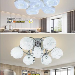 Đèn chùm 7 bóng, thiết kế cao cấp, ánh sáng dịu nhẹ, phù hợp cho phòng khách. MC 5960/7
