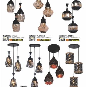 Đèn thả 3 bóng với thiết kế tinh tế, mang lại vẻ đẹp sang trọng cho phòng ăn. TL 8789/3
