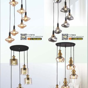 Đèn thả LED 5 bóng, thiết kế đơn giản, chiếu sáng vừa đủ cho không gian nhỏ. T 1799/5